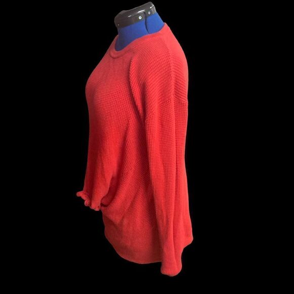 Sexy Bow Tie Pullover Sweater Long Sleeves Size Large Red - Picture 3 of 9